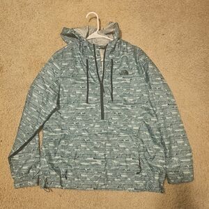 Women's The North Face Teal Patterned Windbreaker